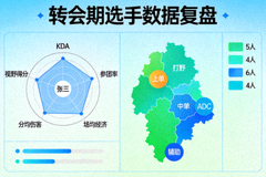 赛后复盘配图：转会期内选手数据雷达图与位置分布